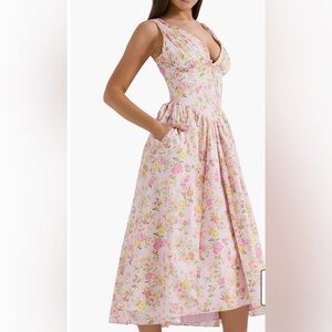 House of CB Floral Maxi Dress in Pink and Yellow
